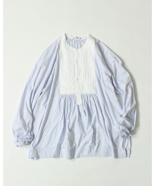 美品 45rpm 45R ku・Ra・siトップ布帛×天竺ワーキングブラウス 美品 45rpm 45R ku・Ra・siトップ布帛×天竺ワーキングブラウス 45rpmの