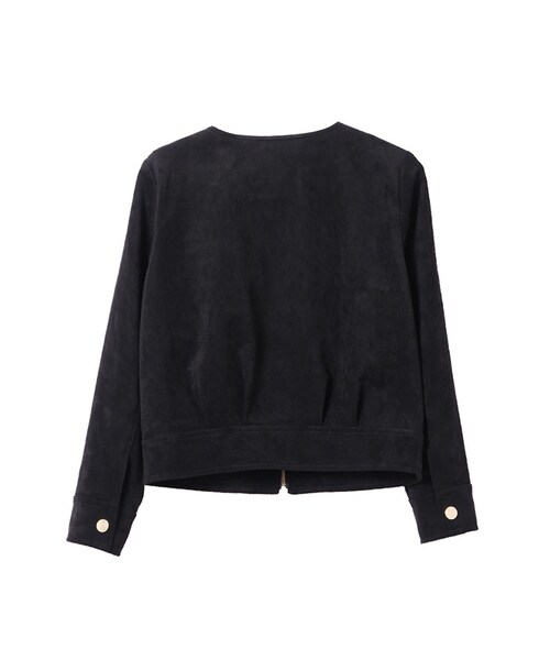 31 Sons de mode（トランテアン　ソン　ドゥ　モード）の「トリコットスエードノーカラーブルゾン《予約アイテム》（ジャケット/アウター・レディース・ブラック/カーキ/ライトグレー・36/38）」の9枚目の写真