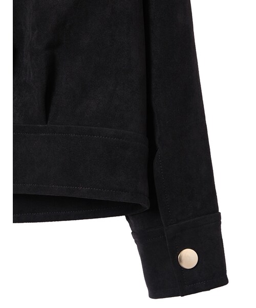 31 Sons de mode（トランテアン　ソン　ドゥ　モード）の「トリコットスエードノーカラーブルゾン《予約アイテム》（ジャケット/アウター・レディース・ブラック/カーキ/ライトグレー・36/38）」の8枚目の写真