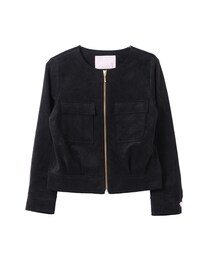 31 Sons de mode | トリコットスエードノーカラーブルゾン《予約アイテム》(ジャケット/アウター)