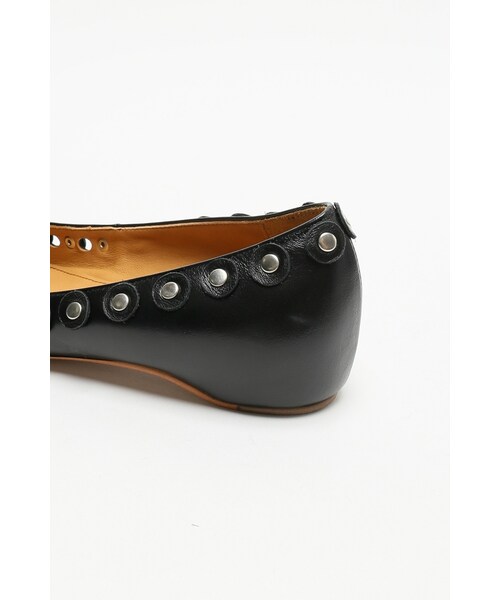 Spick & Span（スピックアンドスパン）の「≪予約≫ FlatStudCUT-WORK◆（シューズ・ブラック/ホワイト・35.5/36/36.5/37/37.5/38）」の8枚目の写真