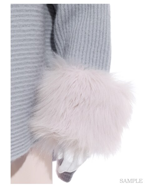 ファースリーブニットガウン フェイクファースリーブニットガウン 新品