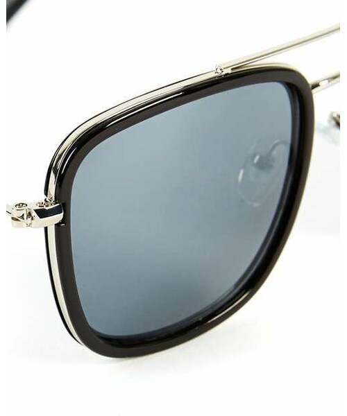 Black and Silver Navigator Sunglasses
