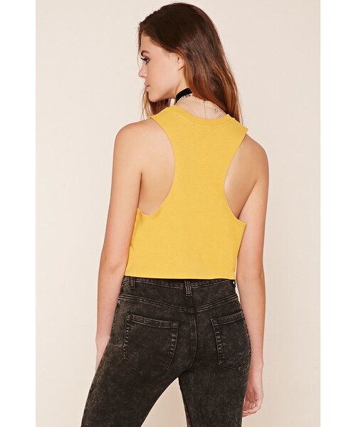 FOREVER 21（フォーエバー トゥエンティーワン）の「FOREVER 21 Babes Club Cropped Tank（タンクトップ・レディース・Pink/Yellow・S/M/L）」の3枚目の写真