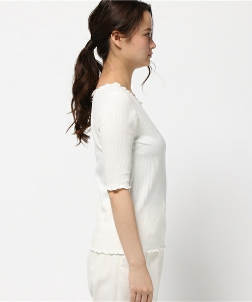 archives（アルシーヴ）の「テレコメロー5分（Tシャツ/カットソー・レディース・オフホワイト/ブラック/グレー/ベージュ/ワイン・MEDIUM）」の7枚目の写真