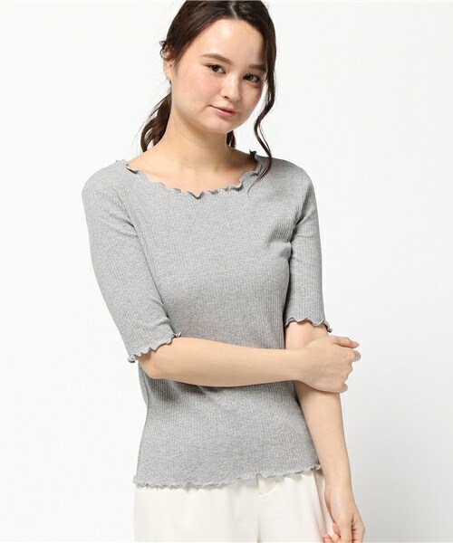 archives（アルシーヴ）の「テレコメロー5分（Tシャツ/カットソー・レディース・オフホワイト/ブラック/グレー/ベージュ/ワイン・MEDIUM）」の3枚目の写真