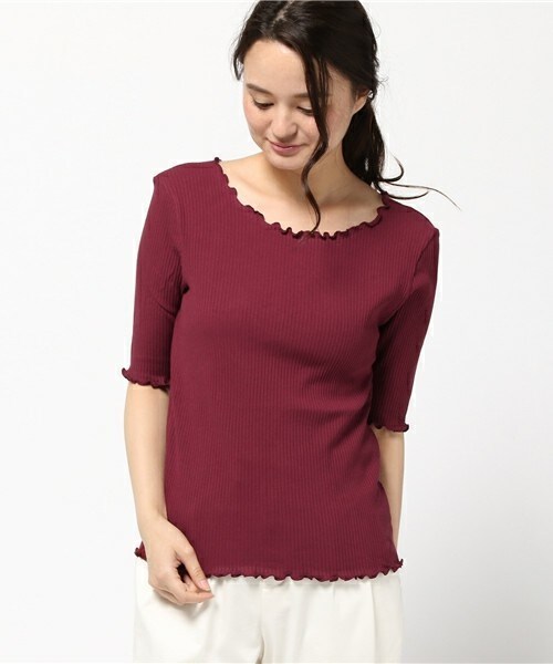 archives（アルシーヴ）の「テレコメロー5分（Tシャツ/カットソー・レディース・オフホワイト/ブラック/グレー/ベージュ/ワイン・MEDIUM）」の5枚目の写真