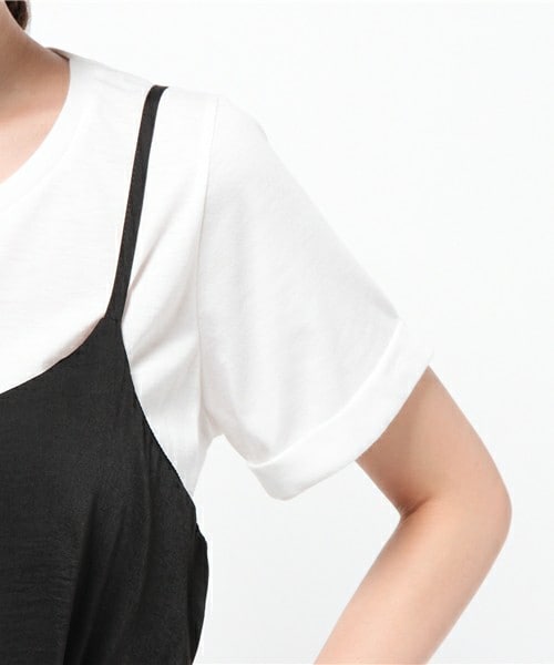 INTERPLANET WINGS(インタープラネットウィング)の「ビンテージサテンキャミOP・TシャツSET(ワンピース・レディース・ブラック/グレー/ボルドー・FREE)」の8枚目の写真