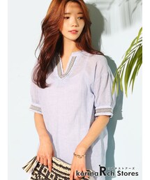 KORMARCH | Vネックポイントプルオーバー(シャツ/ブラウス)