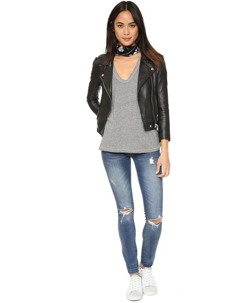 THE GREAT（ザグレイト）の「THE GREAT. The U Neck Tee（Tシャツ/カットソー・レディース・Gray/White・0）」の3枚目の写真