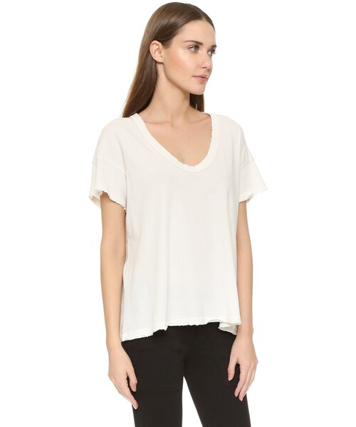 THE GREAT（ザグレイト）の「THE GREAT. The U Neck Tee（Tシャツ/カットソー・レディース・Gray/White・0）」の4枚目の写真