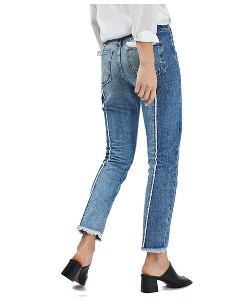TOPSHOP（トップショップ）の「Topshop Panel Crop Straight Leg Jeans（デニムパンツ・レディース・Blue・Regular 25 x 30/Regular 26 x 30/Regular 28 x 30/Regular 30 x 30/Regular 32 x 30/Regular 34 x 30）」の5枚目の写真