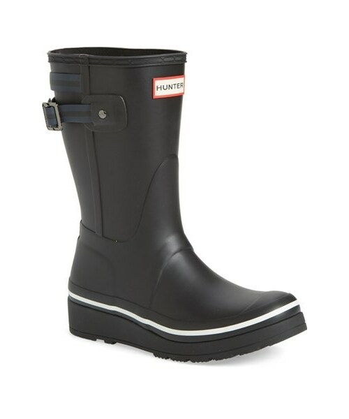 hunter wedge rain boots short