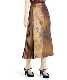 FENDI（フェンディ）の「Fendi Pleated Botanical Jacquard Midi Skirt