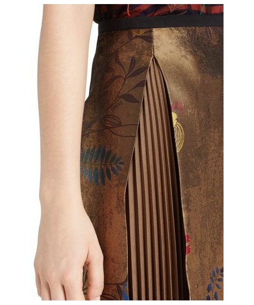 FENDI（フェンディ）の「Fendi Pleated Botanical Jacquard Midi Skirt