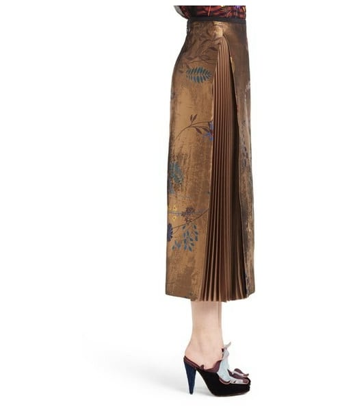 FENDI（フェンディ）の「Fendi Pleated Botanical Jacquard Midi Skirt