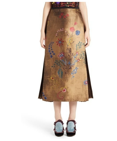 FENDI（フェンディ）の「Fendi Pleated Botanical Jacquard Midi Skirt