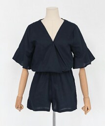 DHOLIC | フレアスリーブカシュクールオールインワン(つなぎ/オールインワン)