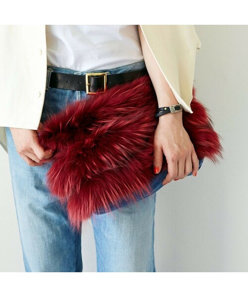 C'est pas grave（セパグラーブ）の「セパ・グラーヴ カラーファークラッチバッグ（クラッチバッグ・レディース・グリーン/バーガンディー・Free）」の2枚目の写真