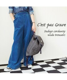 C'est pas grave | C'est pas Grave(セパ・グラーヴ) インディゴコーデュロイワイドパンツ(その他パンツ)