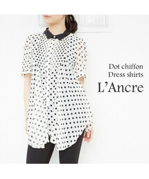 L'Ancre | L'Ancre (アンカー）ドットシフォン　ドレスシャツ(シャツ/ブラウス)