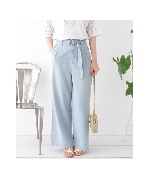 URBAN RESEARCH DOORS（アーバンリサーチドアーズ）の「ワイドデニムベルトパンツ（パンツ・レディース・INDIGO・36/38）」の5枚目の写真