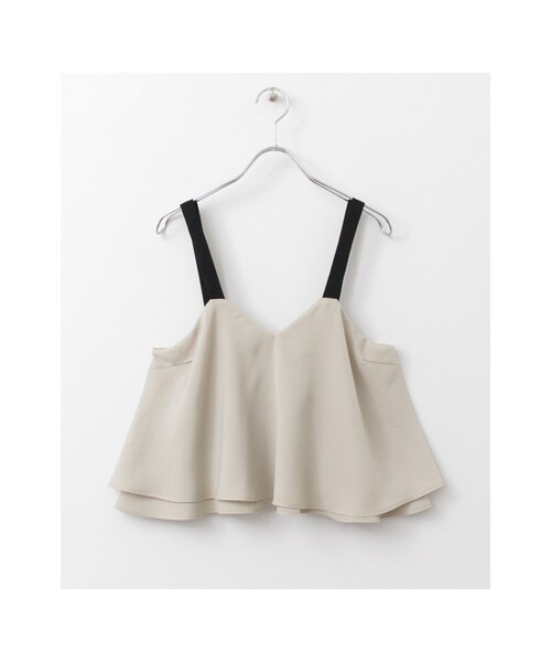 KBF（ケイビーエフ）の「KBF+ バイカラーフレアキャミソール（トップス・レディース・GRAY/OFF/GREGE・one）」の3枚目の写真