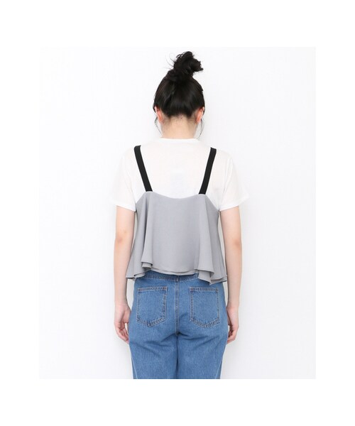 KBF（ケイビーエフ）の「KBF+ バイカラーフレアキャミソール（トップス・レディース・GRAY/OFF/GREGE・one）」の9枚目の写真