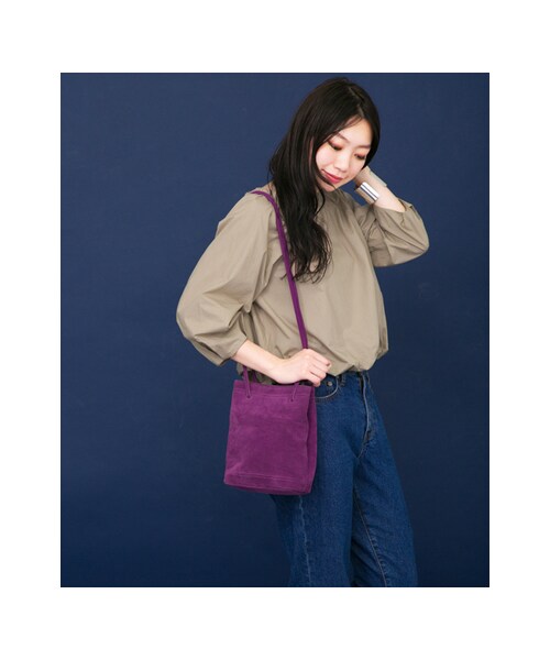 KBF（ケイビーエフ）の「【予約】KBF+ スエードミニBAG（バッグ・レディース・PURPLE/NAVY/CAMEL・one）」の5枚目の写真