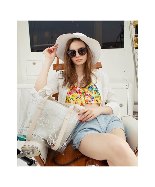 RODE SKO(ロデスコ)の「ビーチセット トロピカルフラワー(水着/着物・浴衣・レディース・YELLOW・S/M)」の2枚目の写真