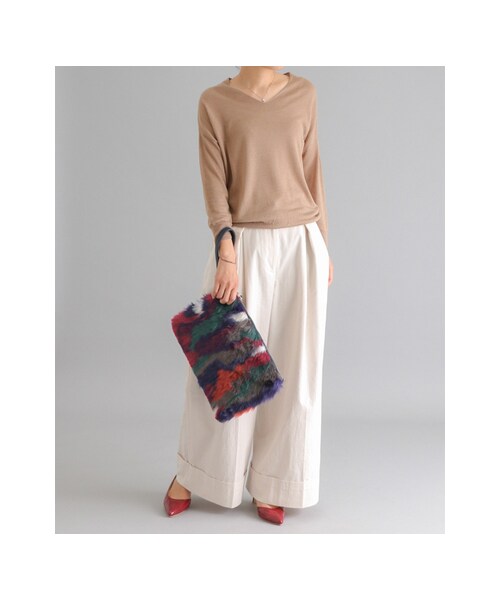 RODE SKO(ロデスコ)の「ANTONIA ミックスファークラッチ(バッグ・レディース・GRN/BROWN/BLUE/NAVY・-)」の4枚目の写真