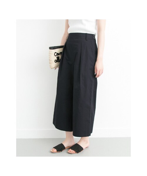 URBAN RESEARCH(アーバンリサーチ)の「綿麻クロップドワイドパンツ(パンツ・レディース・Lt.BEIGE/NAVY・36/38)」の3枚目の写真