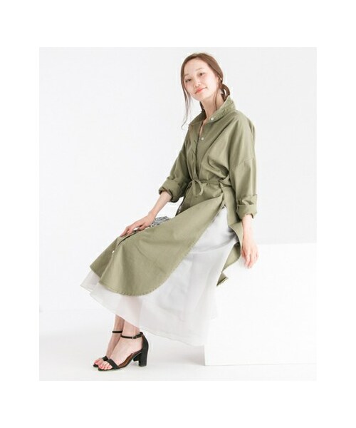 URBAN RESEARCH(アーバンリサーチ)の「LUCDNM SHIRTS ONE-PIECE(ワンピース/ドレス・レディース・WHT/KHK/DENIM・FREE)」の4枚目の写真