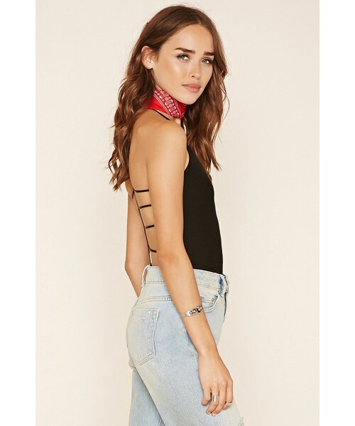 FOREVER 21（フォーエバー トゥエンティーワン）の「FOREVER 21 Caged Back Bodysuit（タンクトップ・レディース・Black・S/M/L）」の5枚目の写真