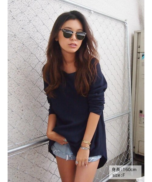 Ungrid(アングリッド)の「ワッフルワイドロングスリーブTee(トップス・レディース・オフホワイト/グレー/ブラック/ネイビー・F)」の7枚目の写真