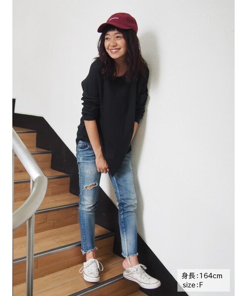 Ungrid(アングリッド)の「ワッフルワイドロングスリーブTee(トップス・レディース・オフホワイト/グレー/ブラック/ネイビー・F)」の5枚目の写真