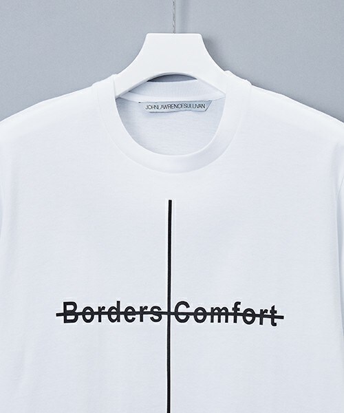 JOHN LAWRENCE SULLIVAN（ジョンローレンスサリバン）の「JOHN LAWRENCE SULLIVAN クロスプリントTシャツ（Tシャツ/カットソー・メンズ・ホワイト/ブラック/ローズ・MEDIUM/LARGE）」の5枚目の写真