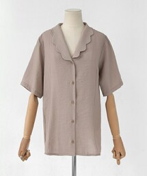 DHOLIC | スカラップカラーショートスリーブブラウス(シャツ/ブラウス)