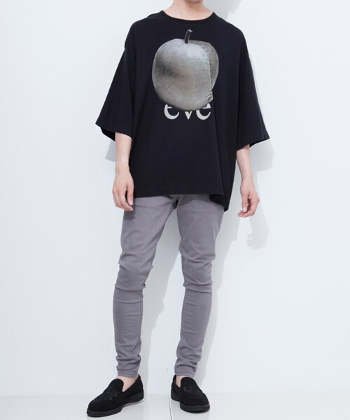 SHAREEF(シャリーフ)の「【ONLINE限定】アップルプリントBIG TEE(その他・メンズ・BLK/GRY・1/2)」の10枚目の写真