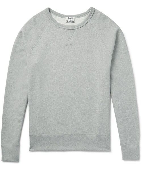 Acne Studios(アクネストゥディオズ)の「Acne Studios College Loopback Cotton-Jersey Sweatshirt(スウェット・メンズ・Black/White/Gray・XS/S/M/L/XL)」の3枚目の写真
