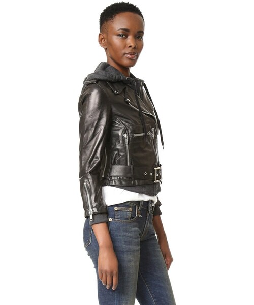 R13（アールサーティーン）の「R13 Hooded Leather Moto Jacket