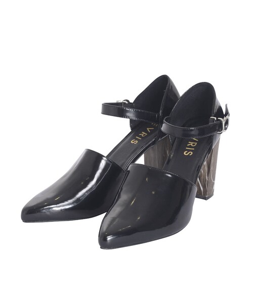 EVRIS（エヴリス）の「バイカラーヒールパンプス（シューズ・レディース・ブラック/ブラウン・S/M/L）」の4枚目の写真