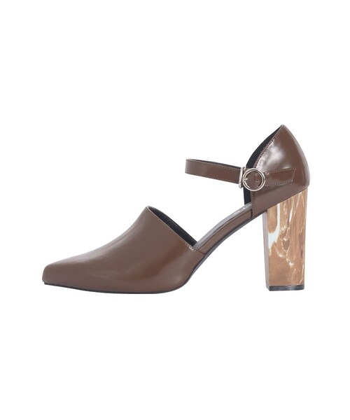 EVRIS（エヴリス）の「バイカラーヒールパンプス（シューズ・レディース・ブラック/ブラウン・S/M/L）」の2枚目の写真