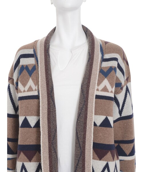 Ungrid（アングリッド）の「ジャカードニットガウン（トップス・レディース・ネイビー/ベージュ・F）」の8枚目の写真