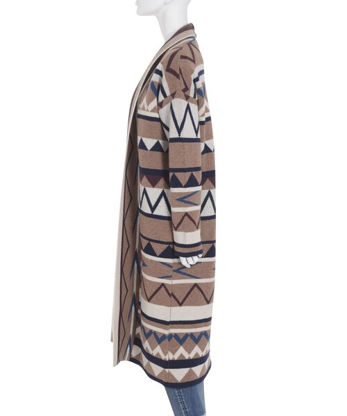 Ungrid（アングリッド）の「ジャカードニットガウン（トップス・レディース・ネイビー/ベージュ・F）」の6枚目の写真