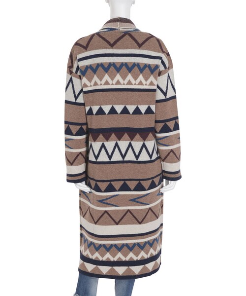 Ungrid（アングリッド）の「ジャカードニットガウン（トップス・レディース・ネイビー/ベージュ・F）」の7枚目の写真