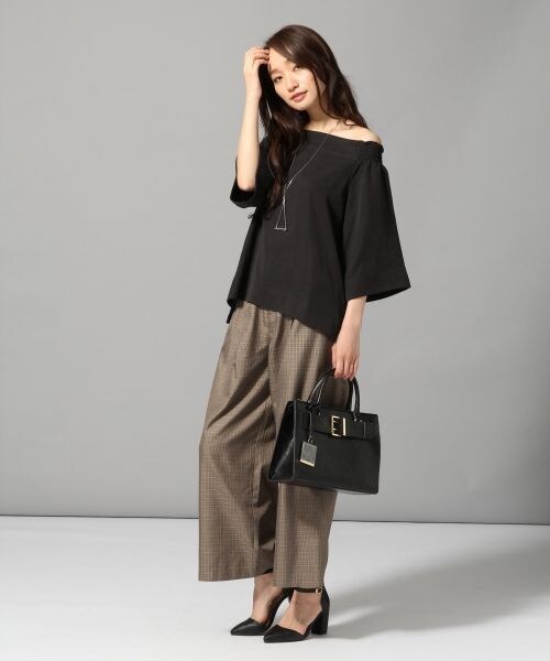 JEANASIS(ジーナシス)の「サキゾメムジガラワイドパンツ(パンツ・ブラック()/グレー()/グレー系その他()/ブラウン系その他()・FREE)」の5枚目の写真