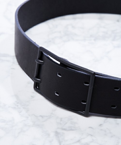 JOHN LAWRENCE SULLIVAN（ジョンローレンスサリバン）の「JOHN LAWRENCE SULLIVAN ダブルピンベルト（ベルト・メンズ・ブラック・SMALL/MEDIUM）」の2枚目の写真