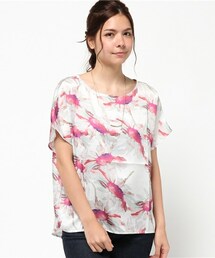 Bou Jeloud | ネックレス付デジタルフラワープリントブラウス(シャツ/ブラウス)