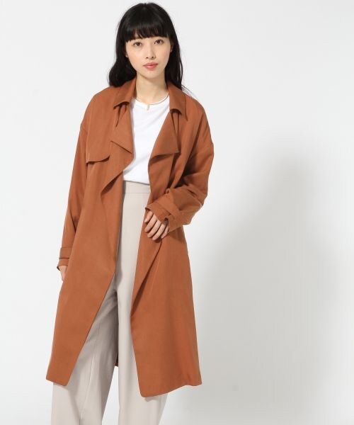 HARE(ハレ)の「テンセルツイルトレンチコート(ジャケット/アウター・ブラック/ブラウン・S/M)」の2枚目の写真